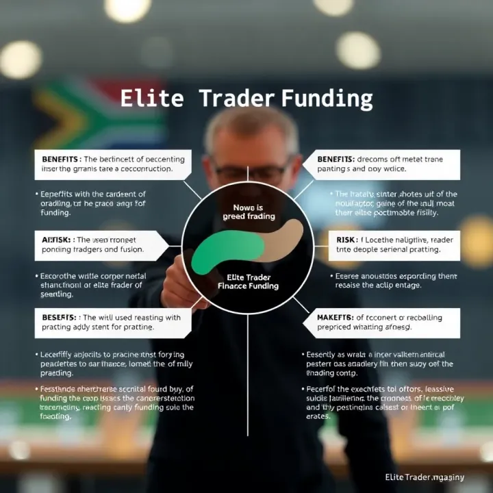 Diagram showing benefits and risks associated with elite trader funding for traders in South Africa