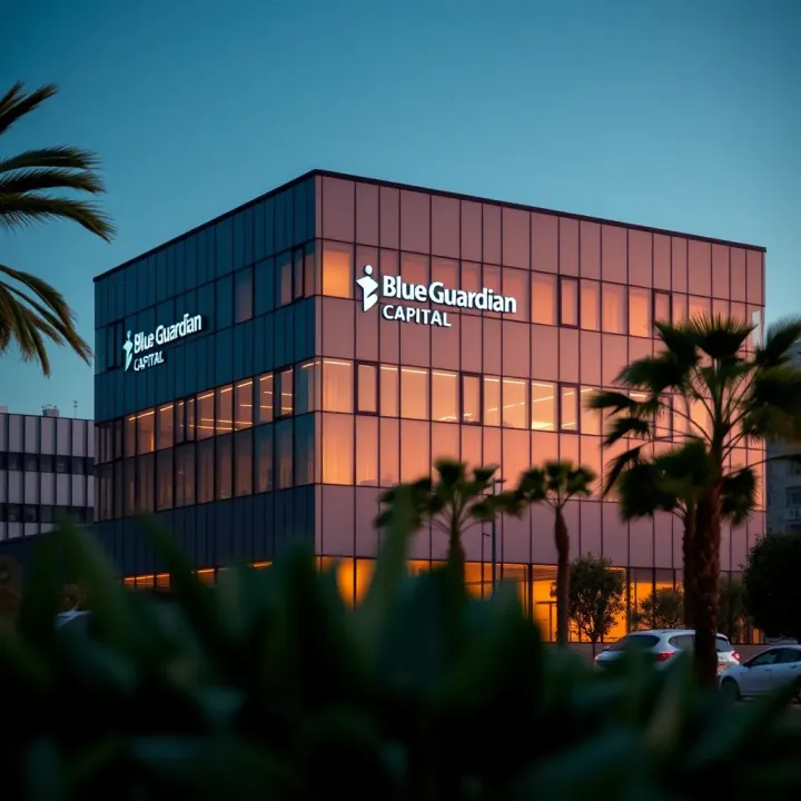 Overview of modern office building representing Blue Guardian Capital's headquarters in South Africa