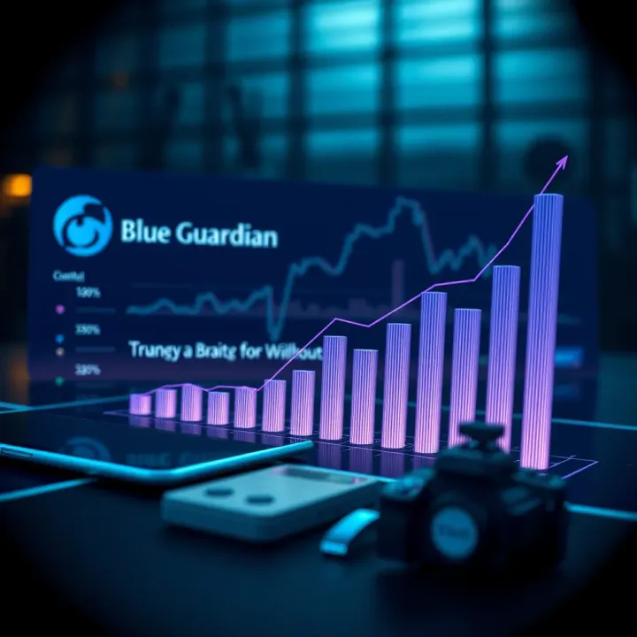 Graphical representation of financial growth and investment strategies used by Blue Guardian Capital