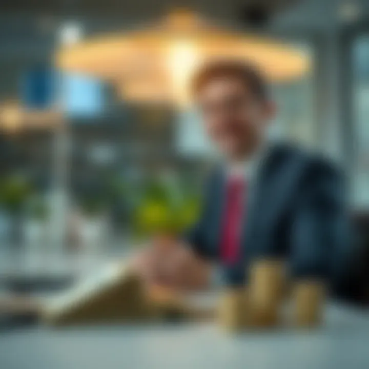 Business success concept with financial growth and creative ideas