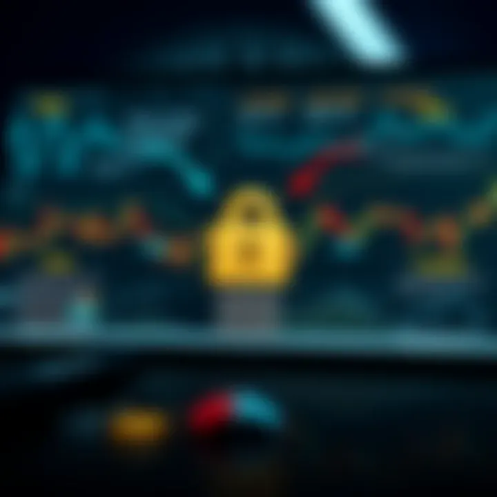 Conceptual graphic illustrating risk management strategies in binary options trading