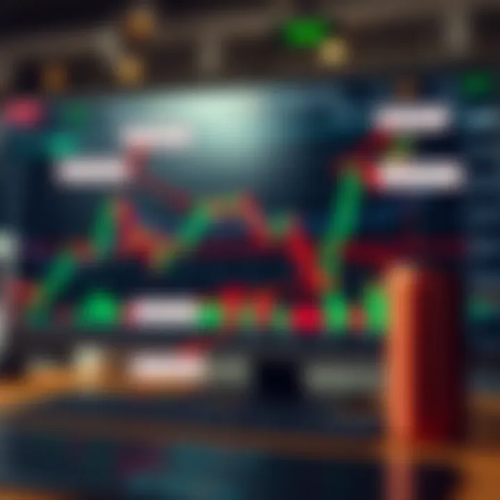 Visual representation of a trading setup using chart patterns with annotations highlighting entry and exit points