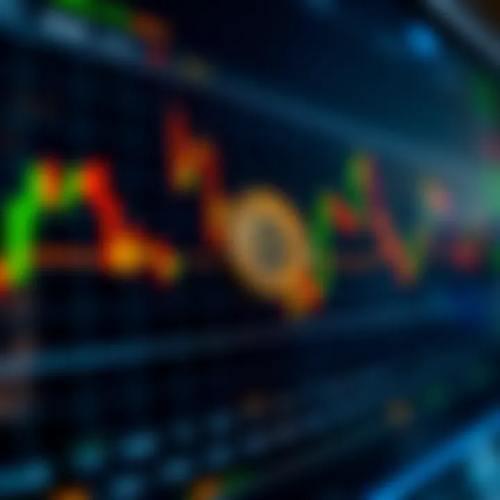 Digital chart displaying Bitcoin and Ethereum price trends on a trading platform interface