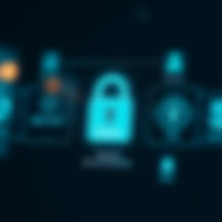 Secure login and verification icons symbolizing account safety and validation