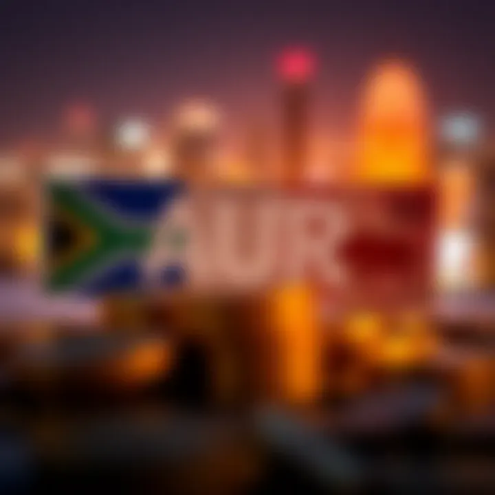 Visual representation of economic factors impacting currency exchange between Australia and South Africa