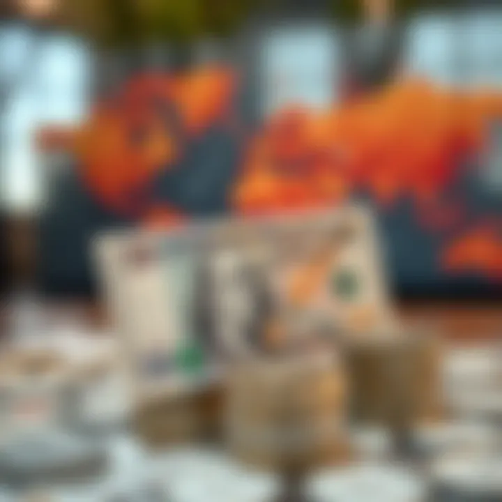 Illustration of economic indicators and geopolitical factors impacting currency exchange values