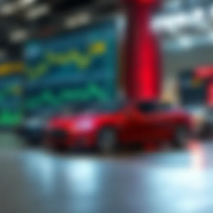 Visual representation of key factors influencing Tesla stock valuation including financial indicators and market sentiment