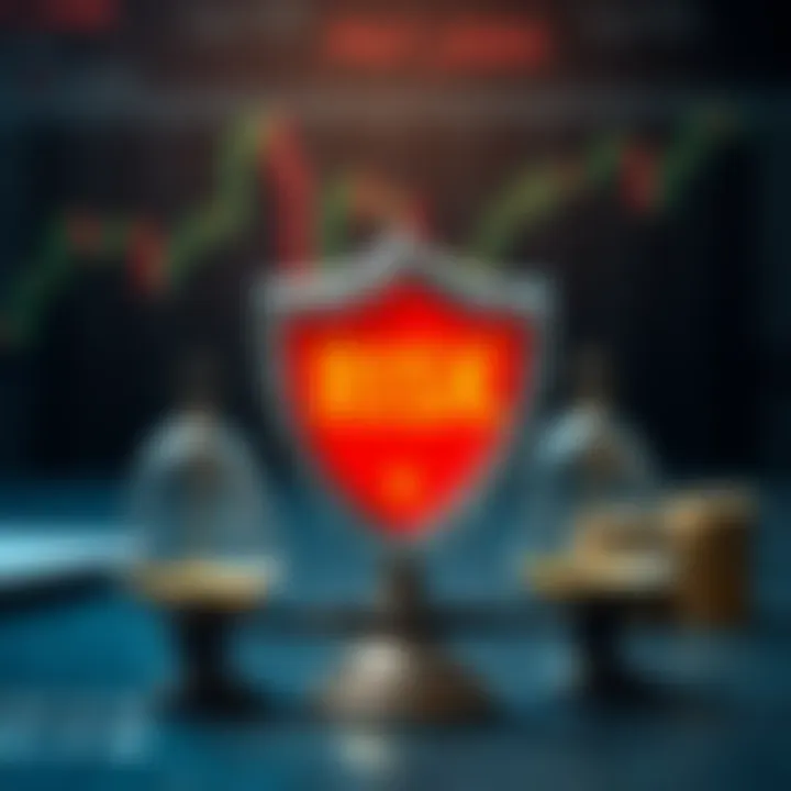 Key Principles of Risk Management in Forex Trading Illustration of risk management concepts in forex with protective shields and balance scales