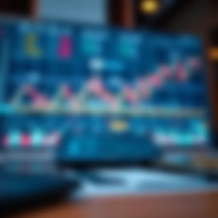 Key Forex Trading Concepts and Risk Management Illustration of forex trading concepts including charts, currency pairs, and risk management tools