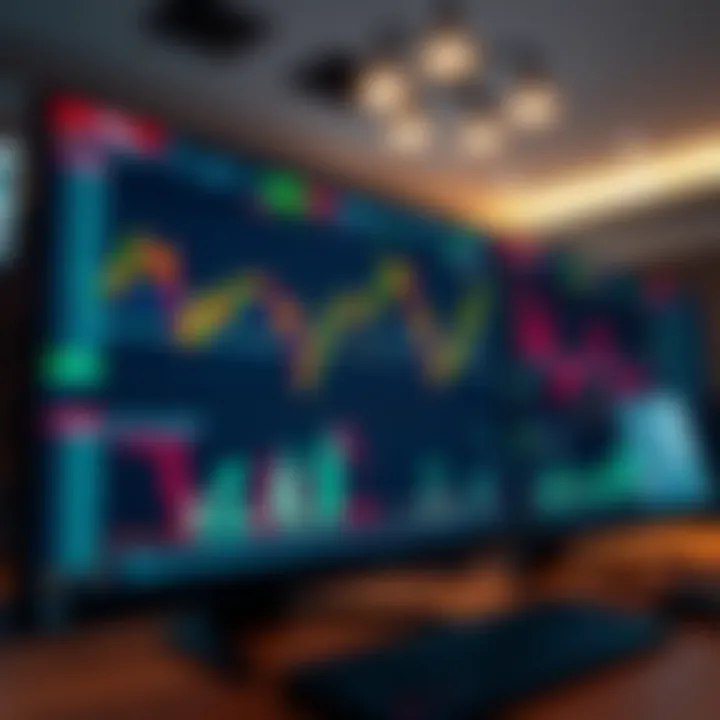 Digital interface displaying forex trading charts and regulatory certificates