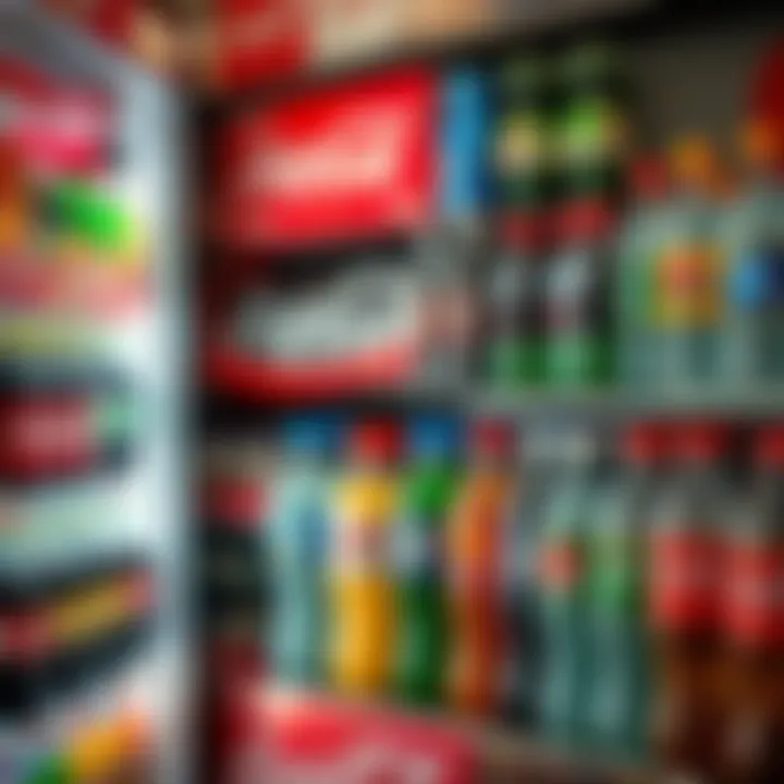 Global soft drink brands showcasing a variety of beverages on shelves