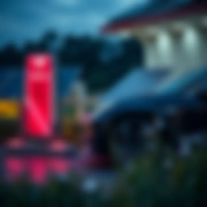 Electric car charging at a modern station surrounded by renewable energy sources
