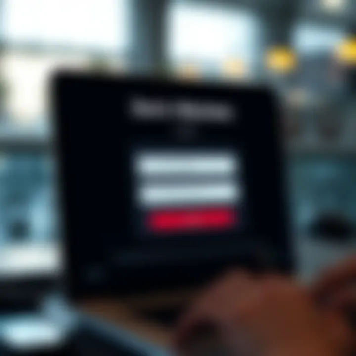 Secure login interface showing username and password fields on a digital device