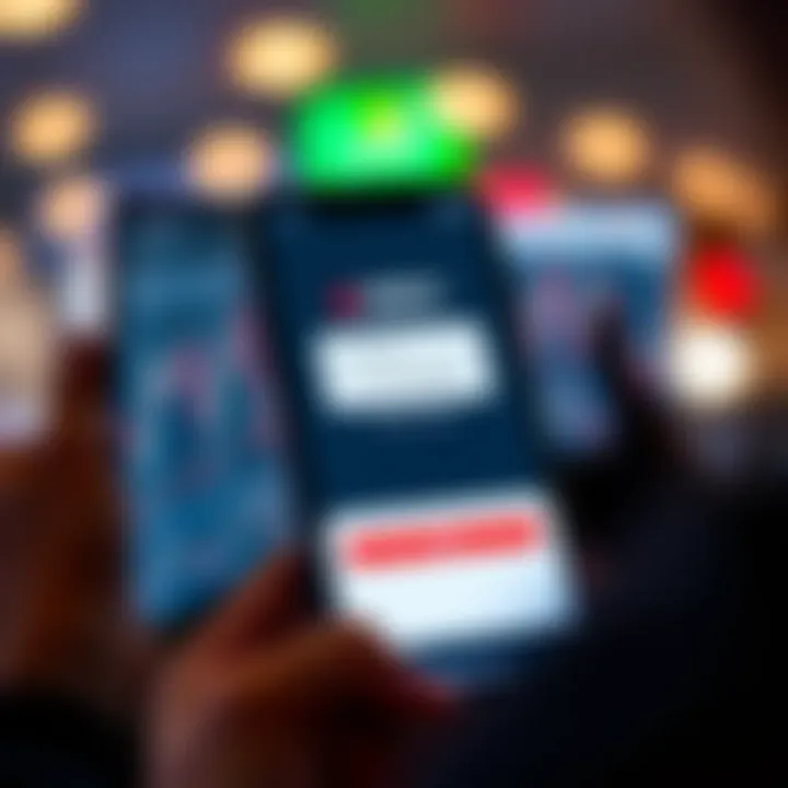 Mobile device displaying trading platform dashboard with secure access notification