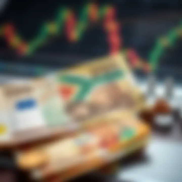 South African currency notes alongside financial graphs symbolizing the impact of forex trading in local economy