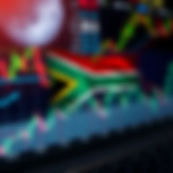 South African flag overlay with financial charts representing local trading conditions