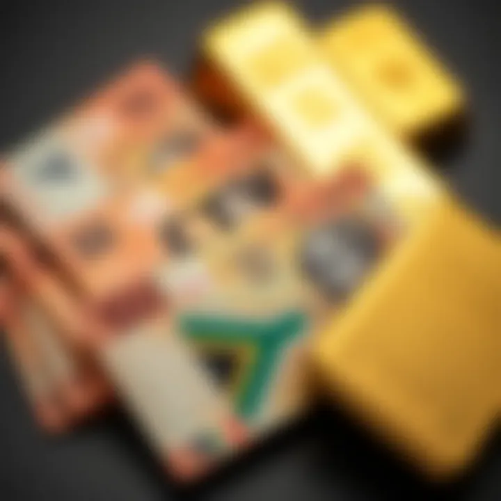 South African currency notes beside gold bars reflecting local economic impact on gold prices