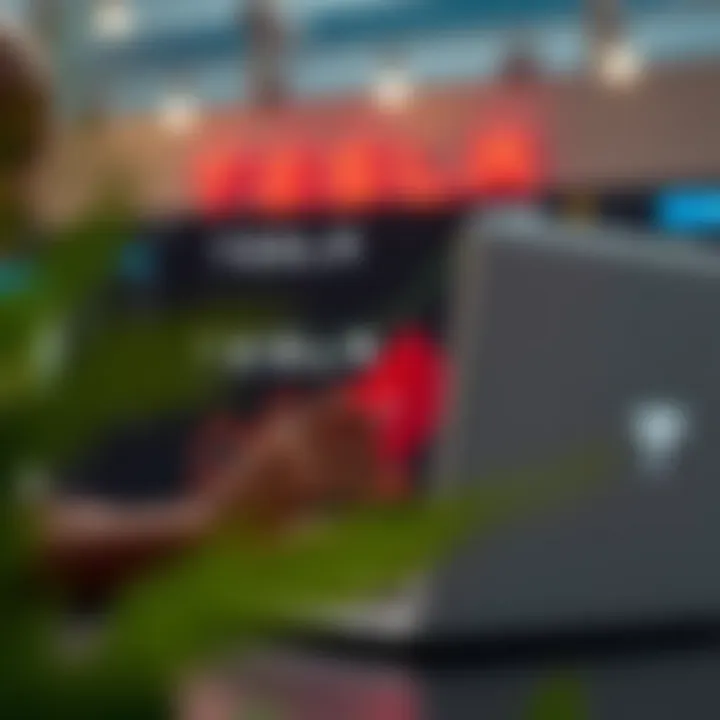 Accessing Tesla Shares from South Africa Through Online Platforms South African investor using laptop to access online platform for Tesla shares