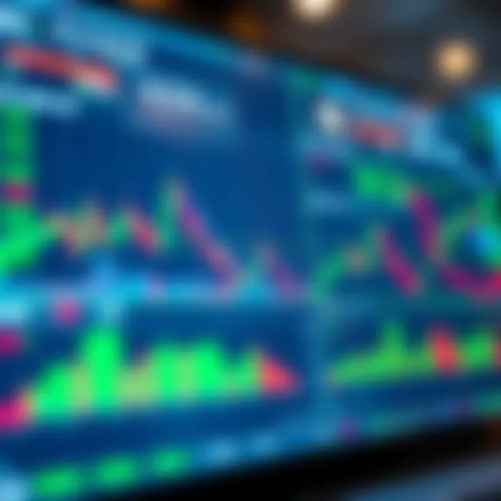 Digital interface showing cryptocurrency trading charts and data analytics
