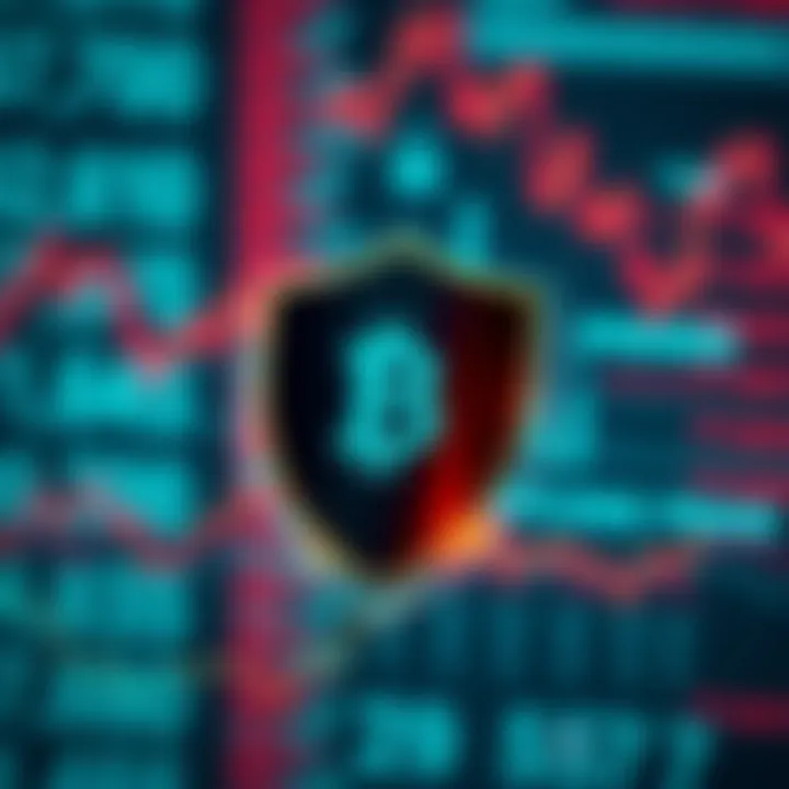 Security shield symbolizing protection measures in online cryptocurrency trading