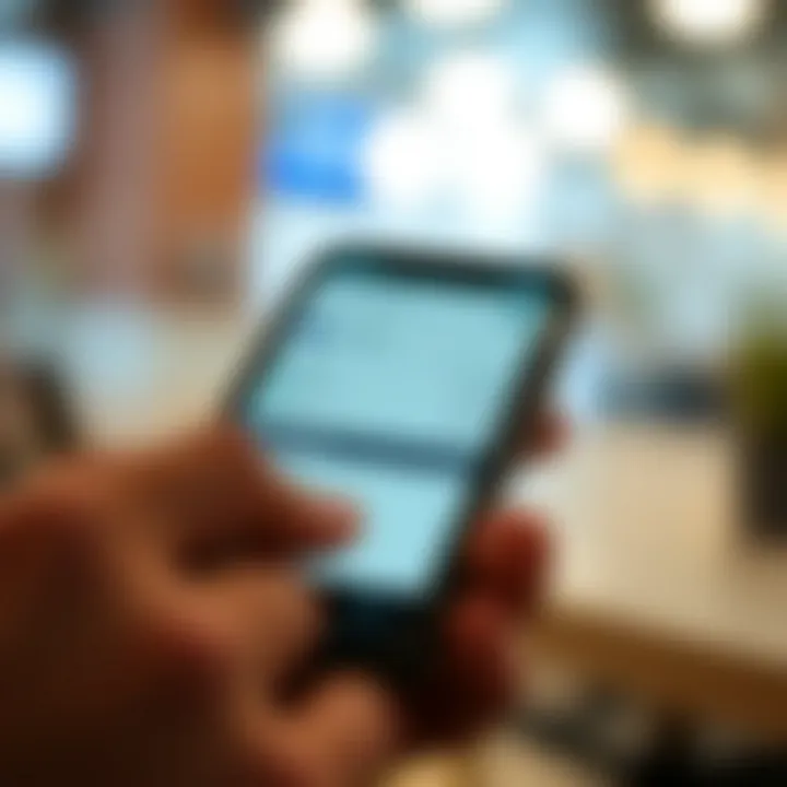 Close-up of a smartphone displaying a digital wallet app interface with transaction details visible