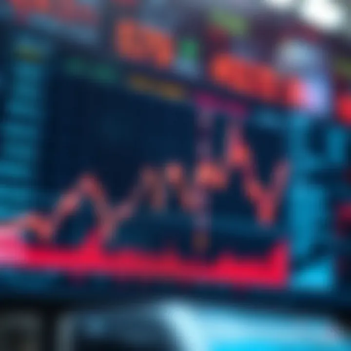 Graph illustrating sharp price changes in stock and currency markets to represent market volatility