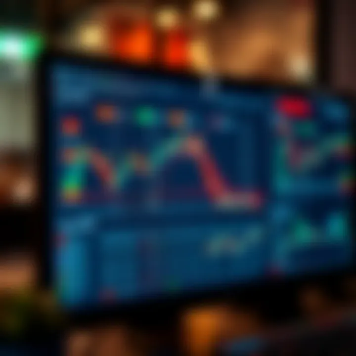 Digital interface displaying automated trading data and charts on a computer screen