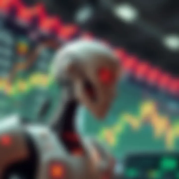 Conceptual graphic showing robotic algorithmic trading interacting with South African financial markets