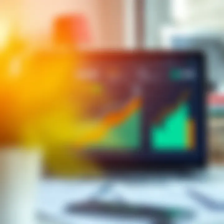 Digital dashboard displaying financial data and growth metrics for a small business