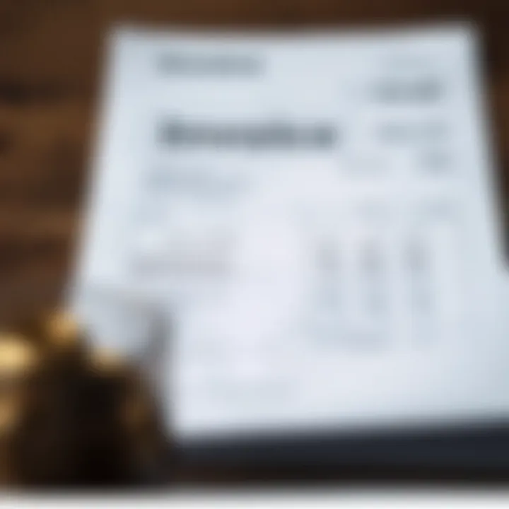 Graphic showing an invoice with a payment amount less than the total due