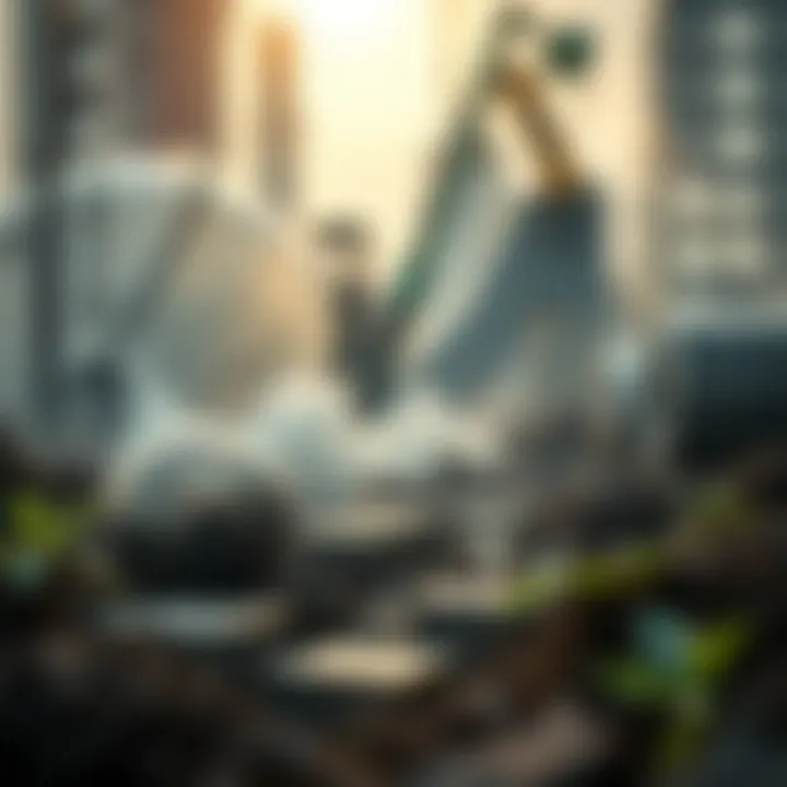 Visual representation of environmental impact caused by synthetic materials highlighting pollution and sustainability challenges