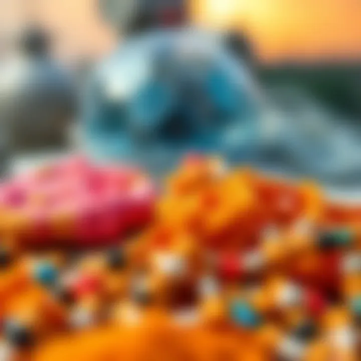 Diagram illustrating various types of synthetic materials such as fibers, plastics, and chemicals used in different industries