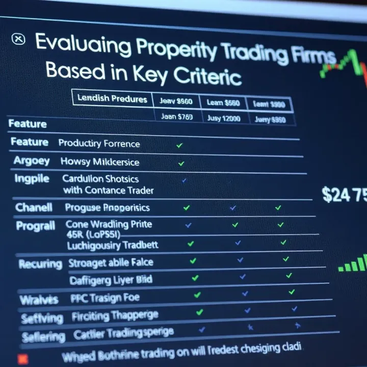 Comparison chart showing features of various proprietary trading firms for South African traders