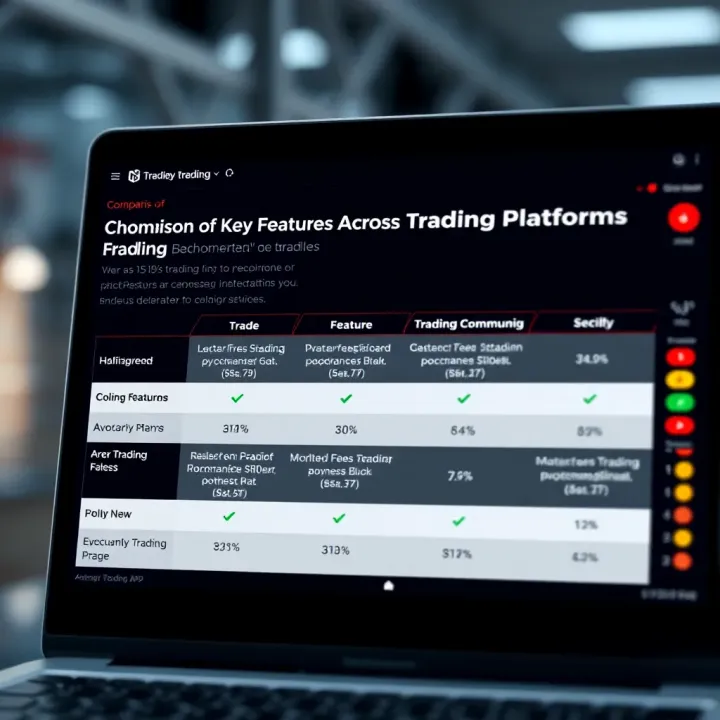 Comparison table highlighting features, fees, and security of popular South African trading platforms