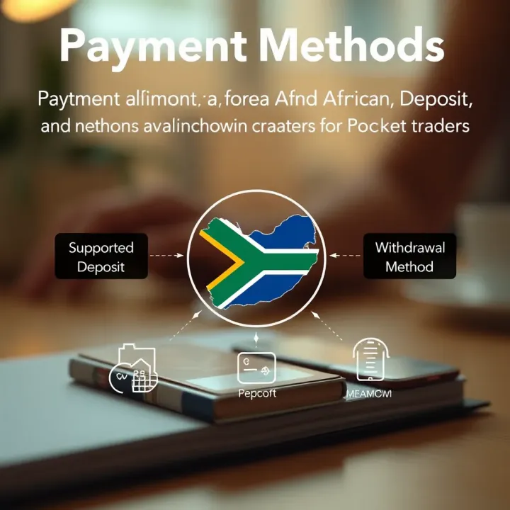 Diagram illustrating supported deposit and withdrawal methods available for South African traders on Pocket Option