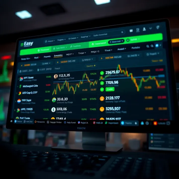 Overview of Easy Markets trading platform interface with currency exchange options