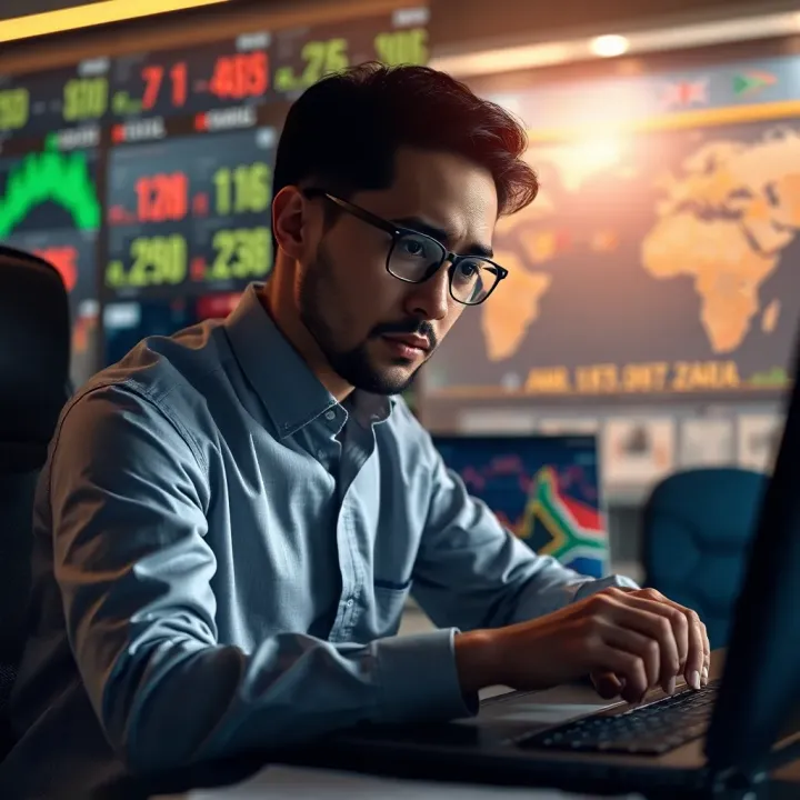 Financial analyst reviewing global economic data influencing currency exchange markets