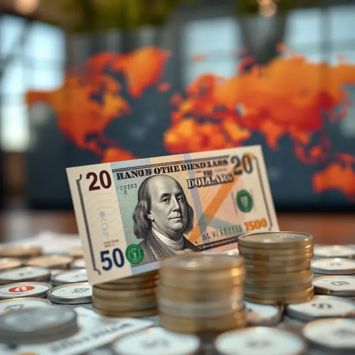 Illustration of economic indicators and geopolitical factors impacting currency exchange values