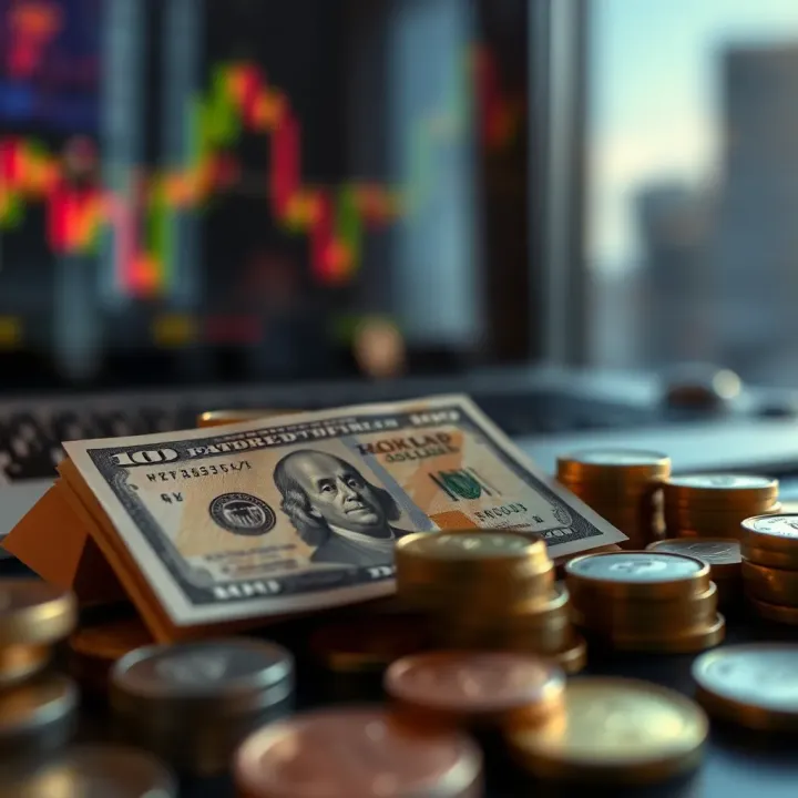 Illustration of economic factors and market influences impacting currency value