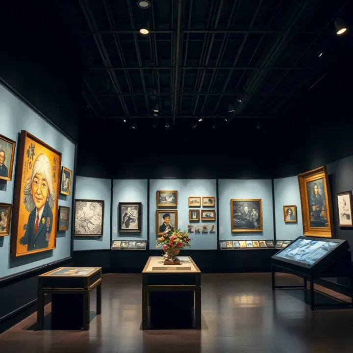Display of notable works showcasing Takashi Kotegawa's contribution to contemporary art and creative innovation
