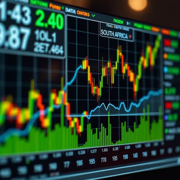 Graph showing forex trading data trends in South Africa