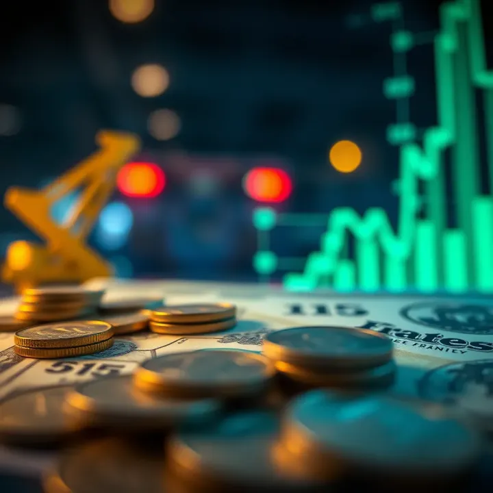 Illustration of economic factors influencing currency exchange including trade and market dynamics