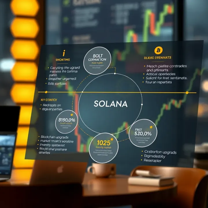Key Drivers Impacting Solana Market Dynamics Diagram illustrating factors influencing Solana market including blockchain upgrades and investor sentiment