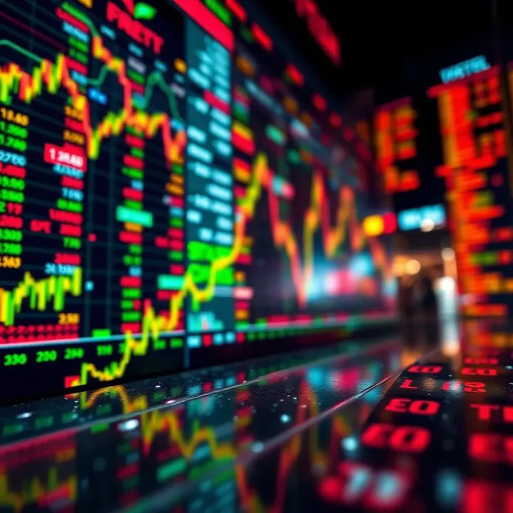 Abstract representation of global currency exchange with financial data