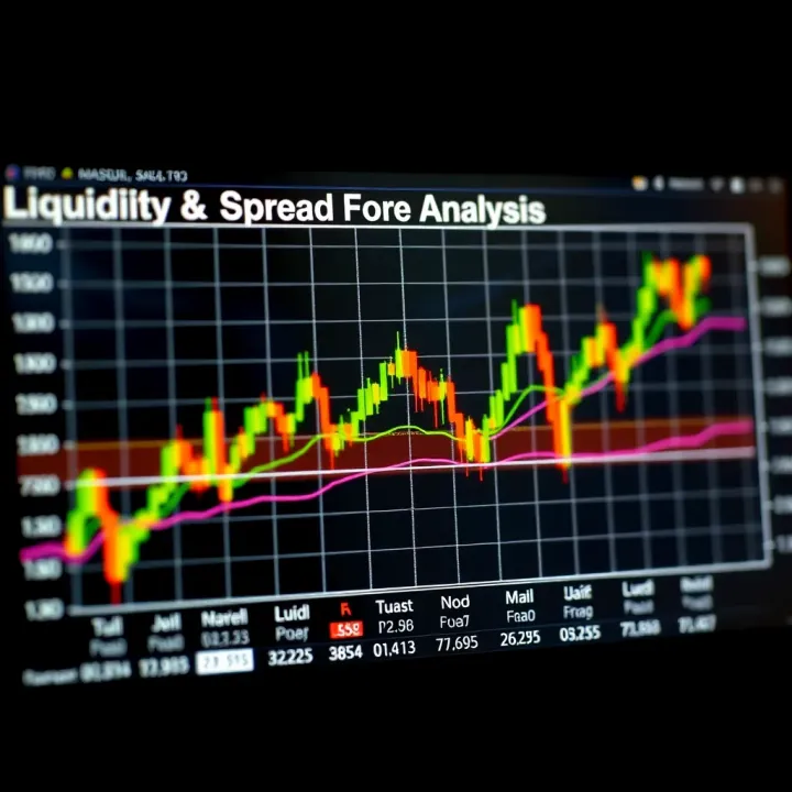 Graph depicting liquidity and spread variations in major forex pairs trading