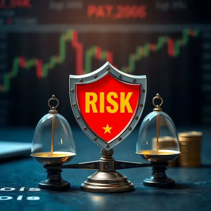 Key Principles of Risk Management in Forex Trading Illustration of risk management concepts in forex with protective shields and balance scales
