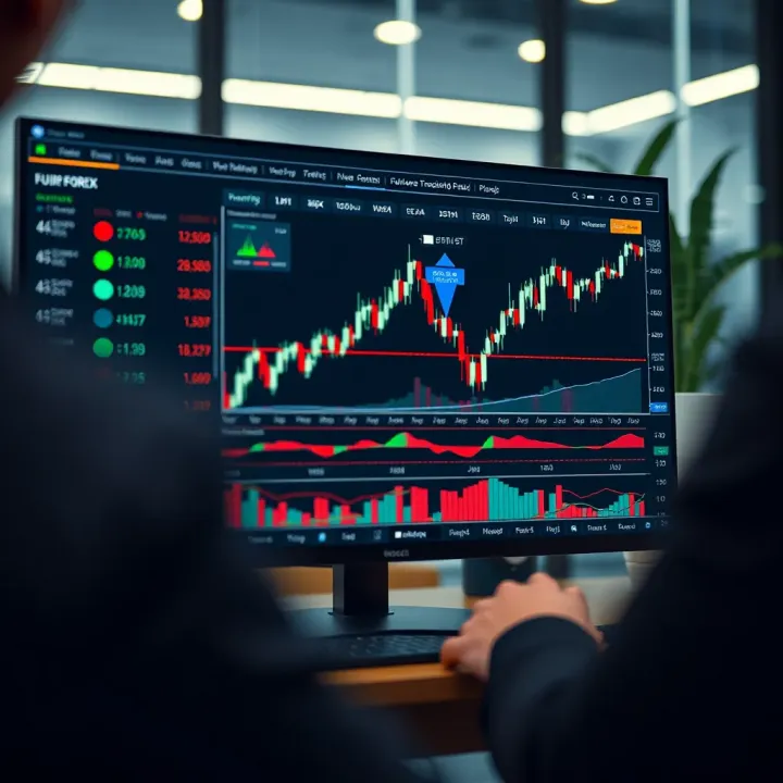 User interface of Future Forex trading platform displaying forex and commodities charts with real-time data and advanced trading tools