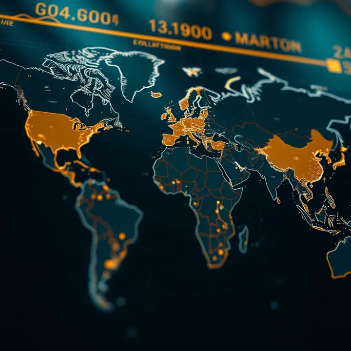 Global political map highlighting regions impacting gold market dynamics and investment strategies