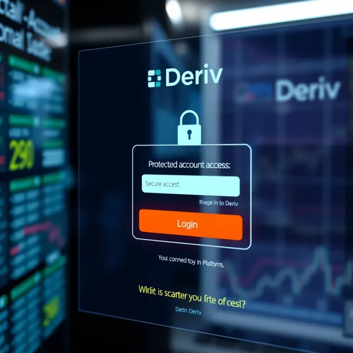 Secure login confirmation screen displaying protected account access on Deriv platform