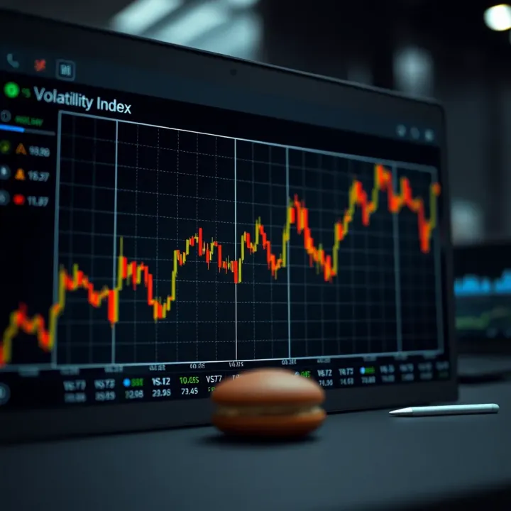 Graph showing volatility index fluctuations over time with highlighted market uncertainty periods